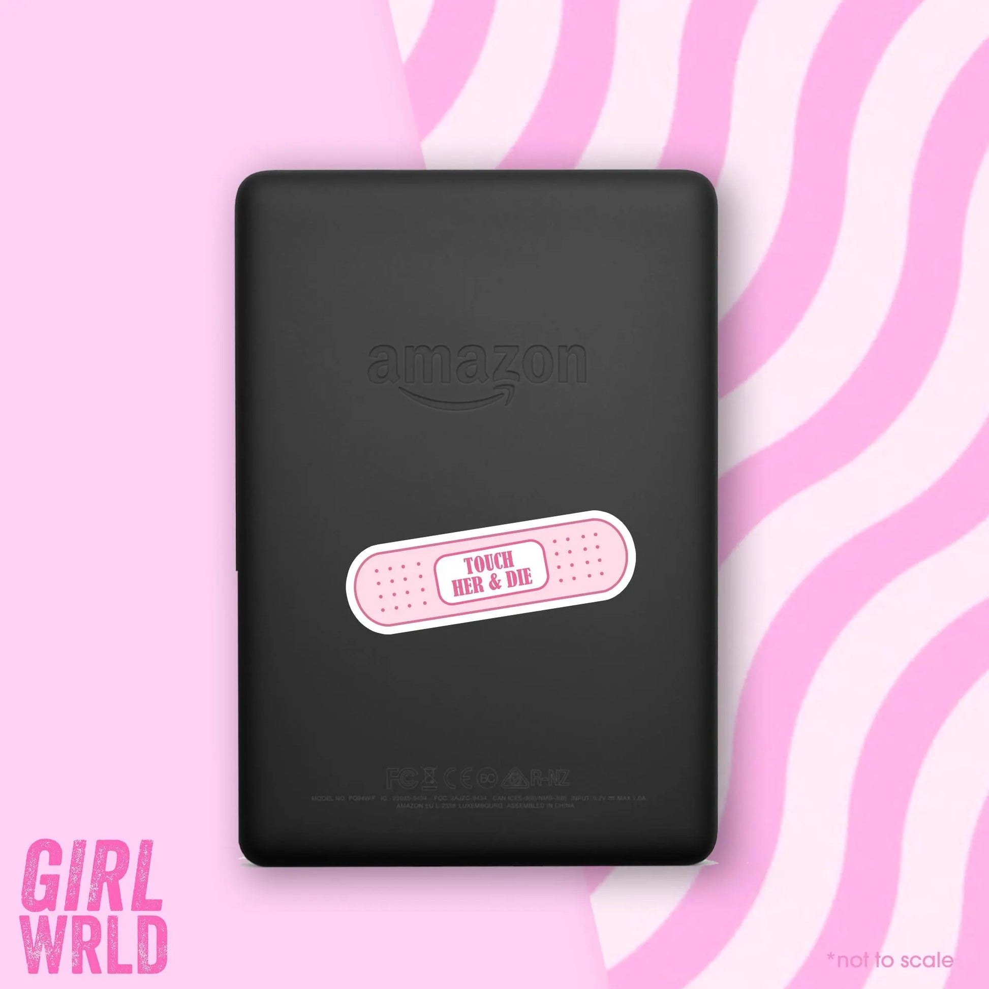 Dark Romance Sticker, Touch her and Die E-Reader Sticker, Waterproof, iPad stickers, Kindle Sticker, Girl Accessory, Gift,