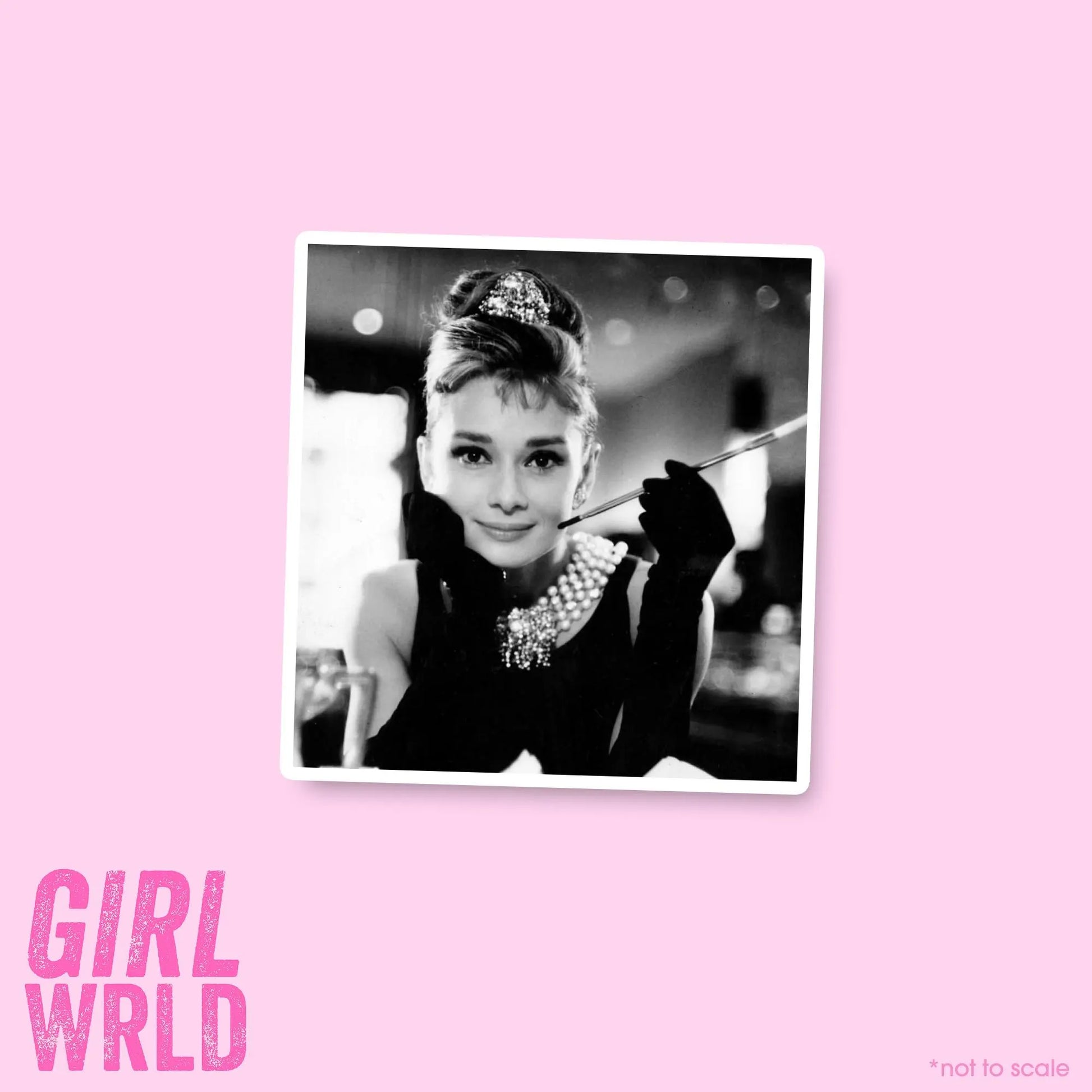 Classic Audrey Hepburn Breakfast at Tiffanys Sticker, Girly decal, Waterproof, iPad stickers, Kindle Sticker, Girl Accessory, Gift