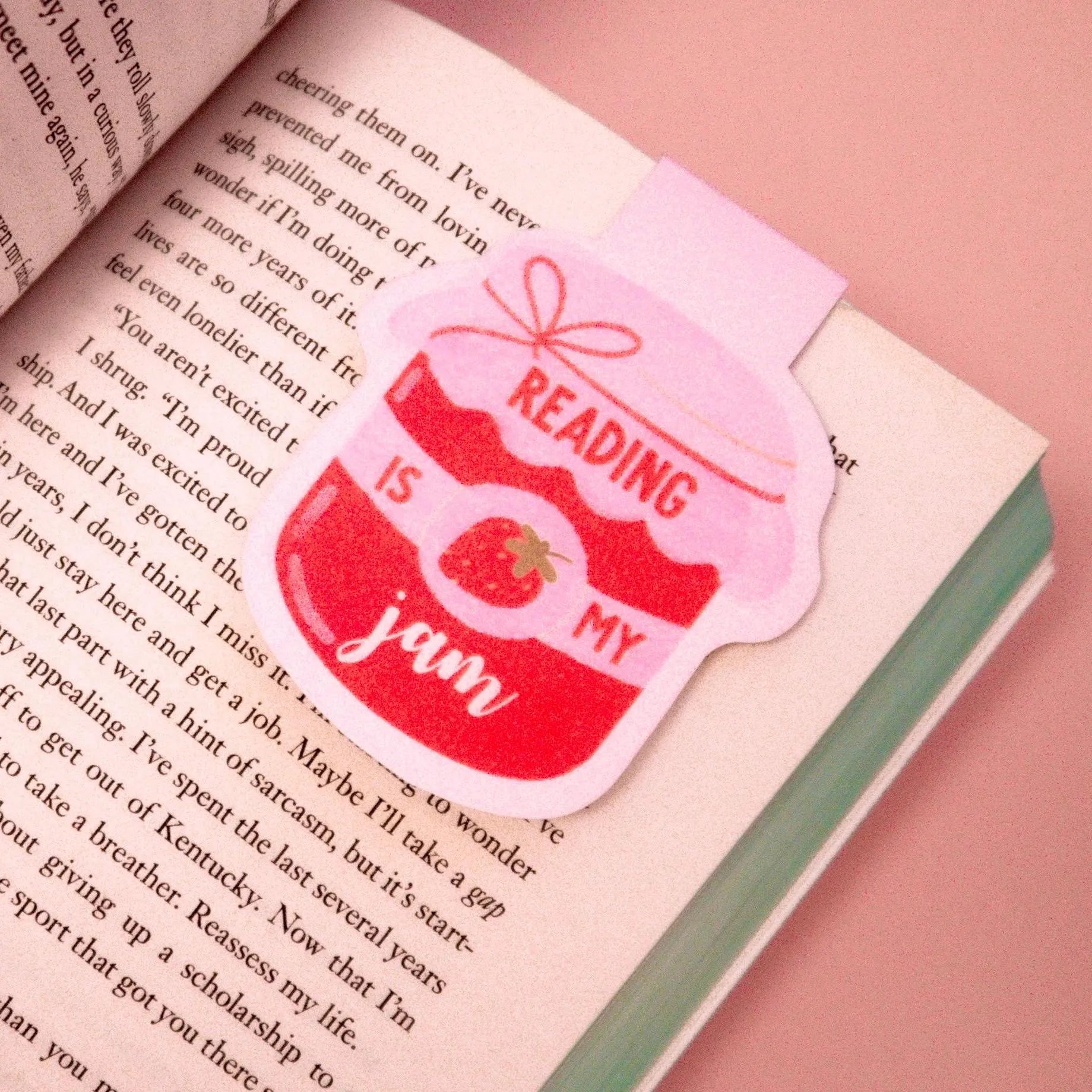 Reading Is My Jam Pink Magnetic Bookmark