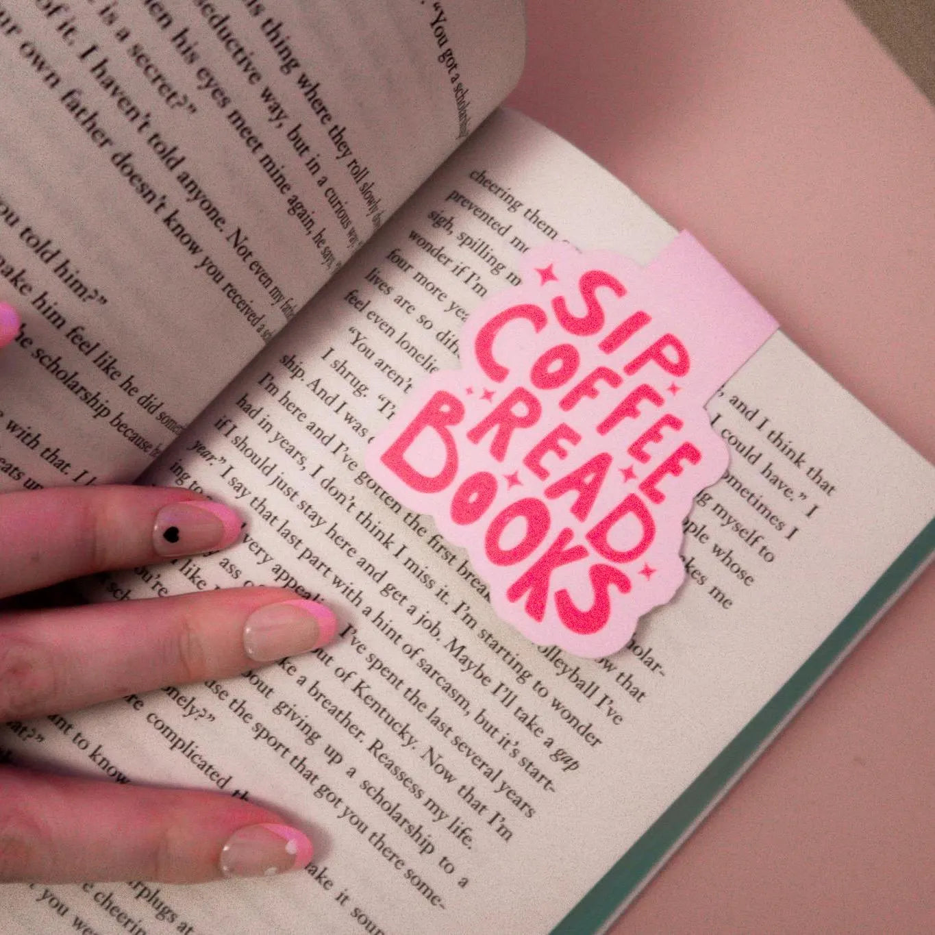 Sip Coffee, Read Books Magnetic Bookmark