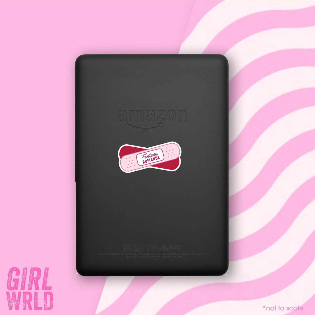 Fantasy Romance Reader Unique Pink Sticker, Girly decal, Waterproof, iPad stickers, Kindle Sticker, Girl Accessory, Gift