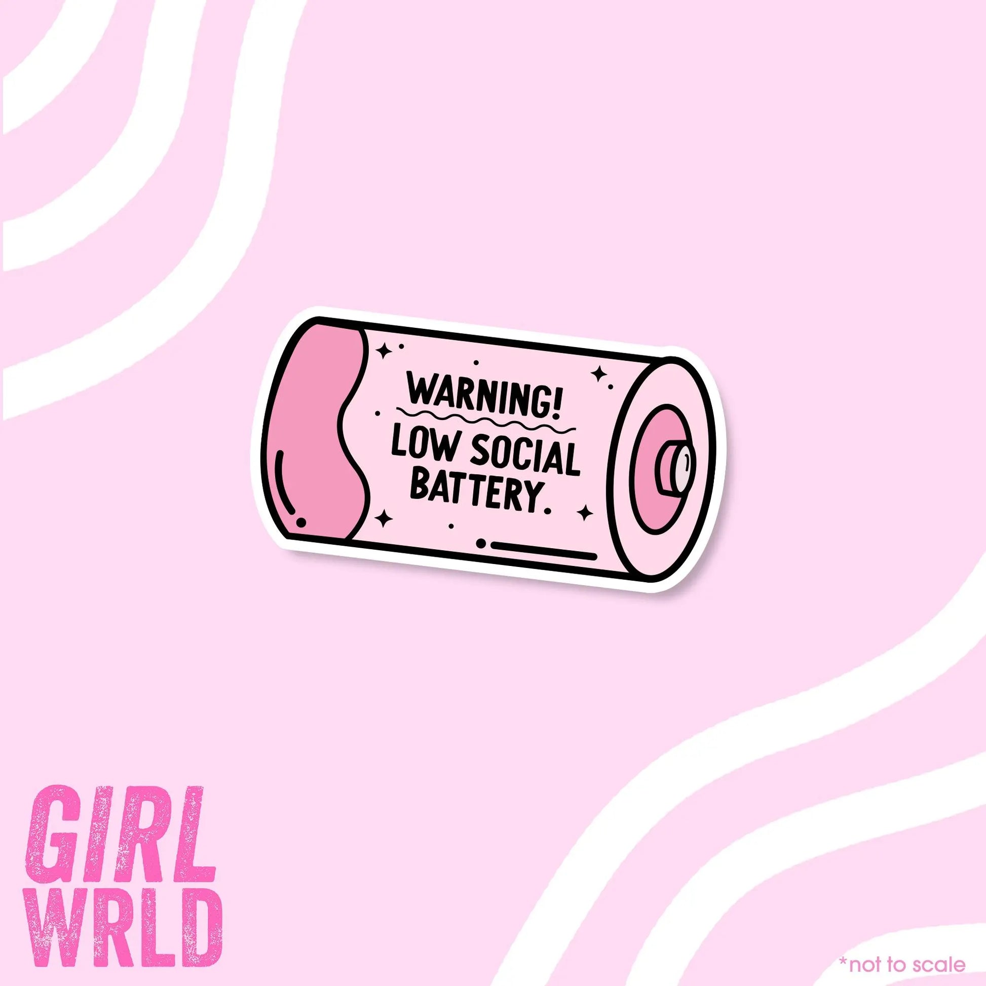 Funny Low Social Battery E-Reader Sticker, Girly decal, Waterproof, iPad stickers, Kindle Sticker, Girl Accessory, Gift